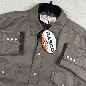 New Rasco FR Work Shirt Mens 3XL Gray Peral Snap Flame Resistant Western